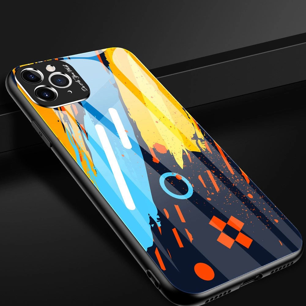 Color Glass Case Durable Cover with Tempered Glass Back and camera cover iPhone 11 Pro Max pattern 1_11