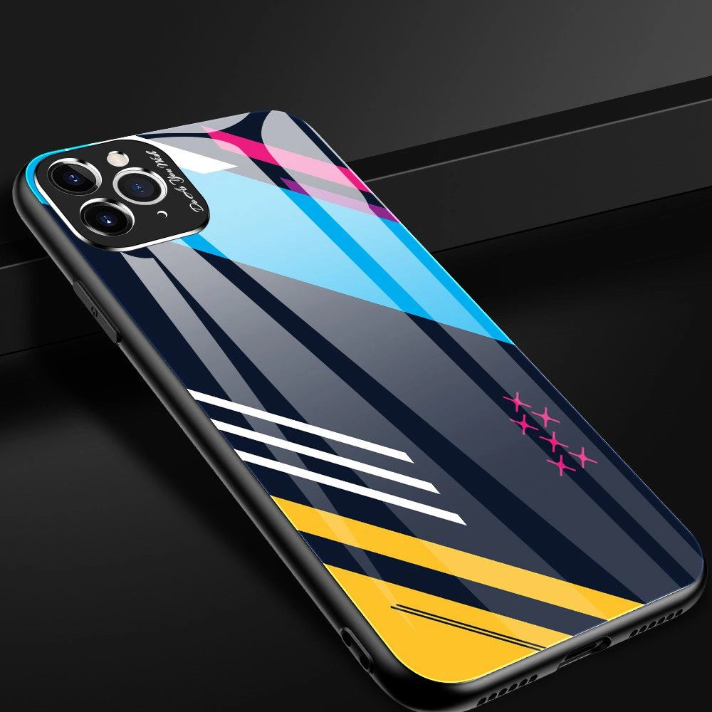 Color Glass Case Durable Cover with Tempered Glass Back and camera cover iPhone 11 Pro Max pattern 1_12