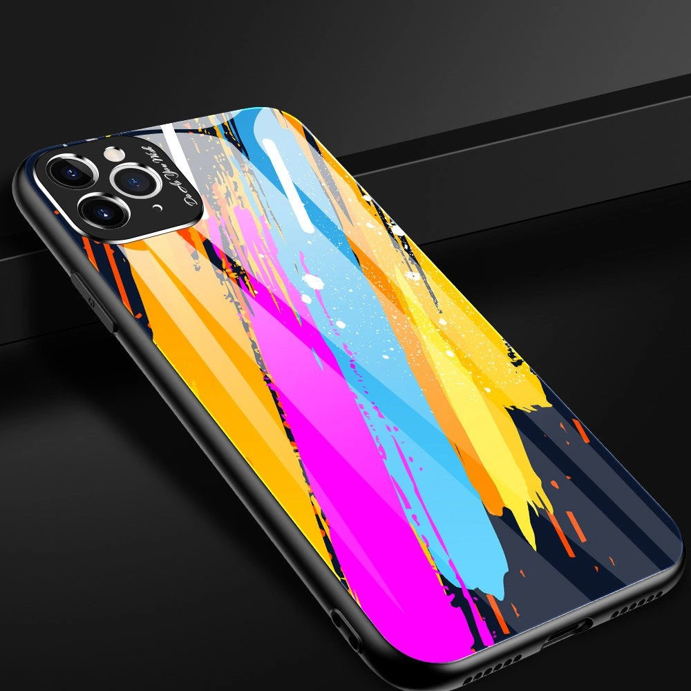 Color Glass Case Durable Cover with Tempered Glass Back and camera cover iPhone 11 Pro Max pattern 1_13