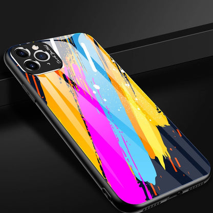 Color Glass Case Durable Cover with Tempered Glass Back and camera cover iPhone 11 Pro Max pattern 1_13