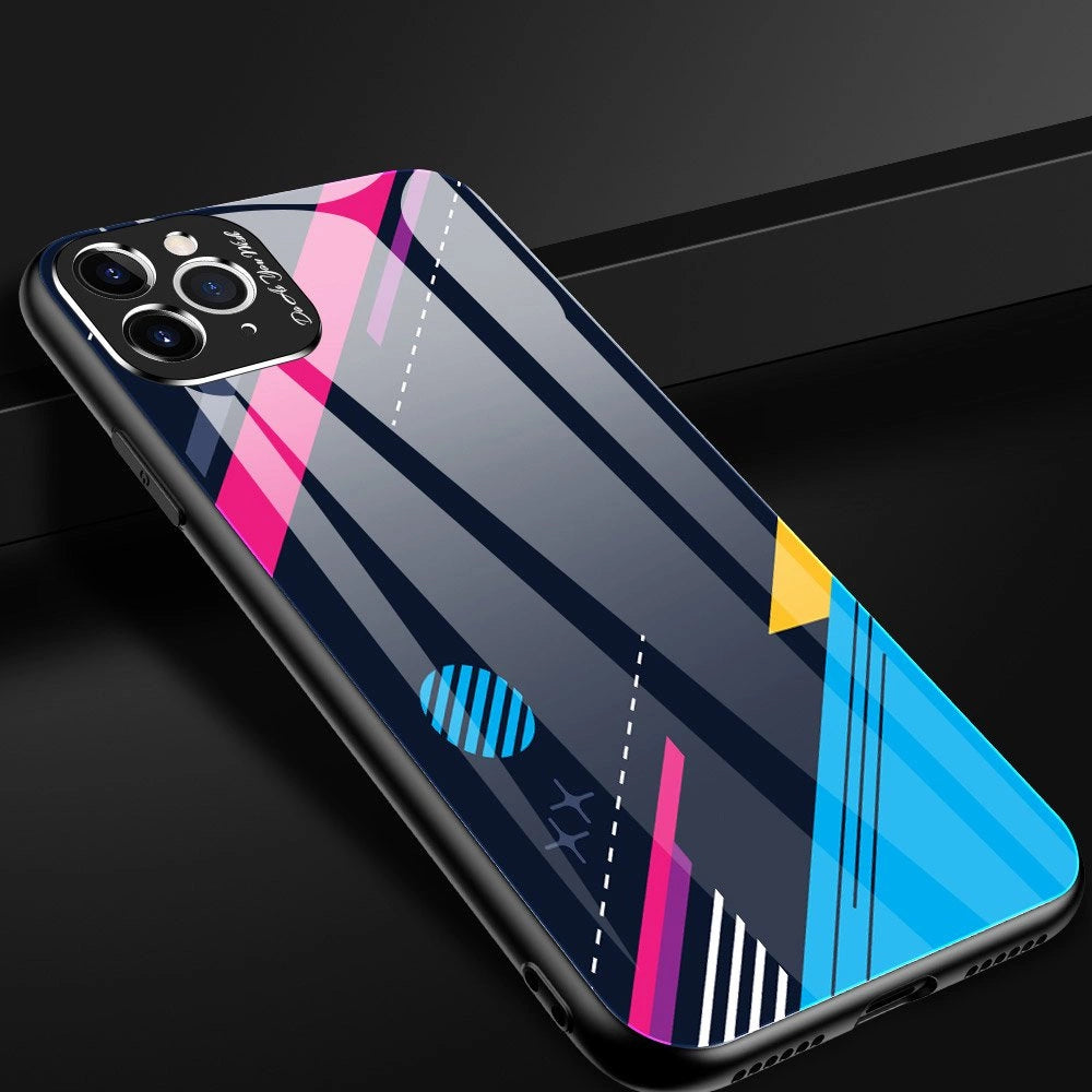 Color Glass Case Durable Cover with Tempered Glass Back and camera cover iPhone 11 Pro Max pattern 1_14
