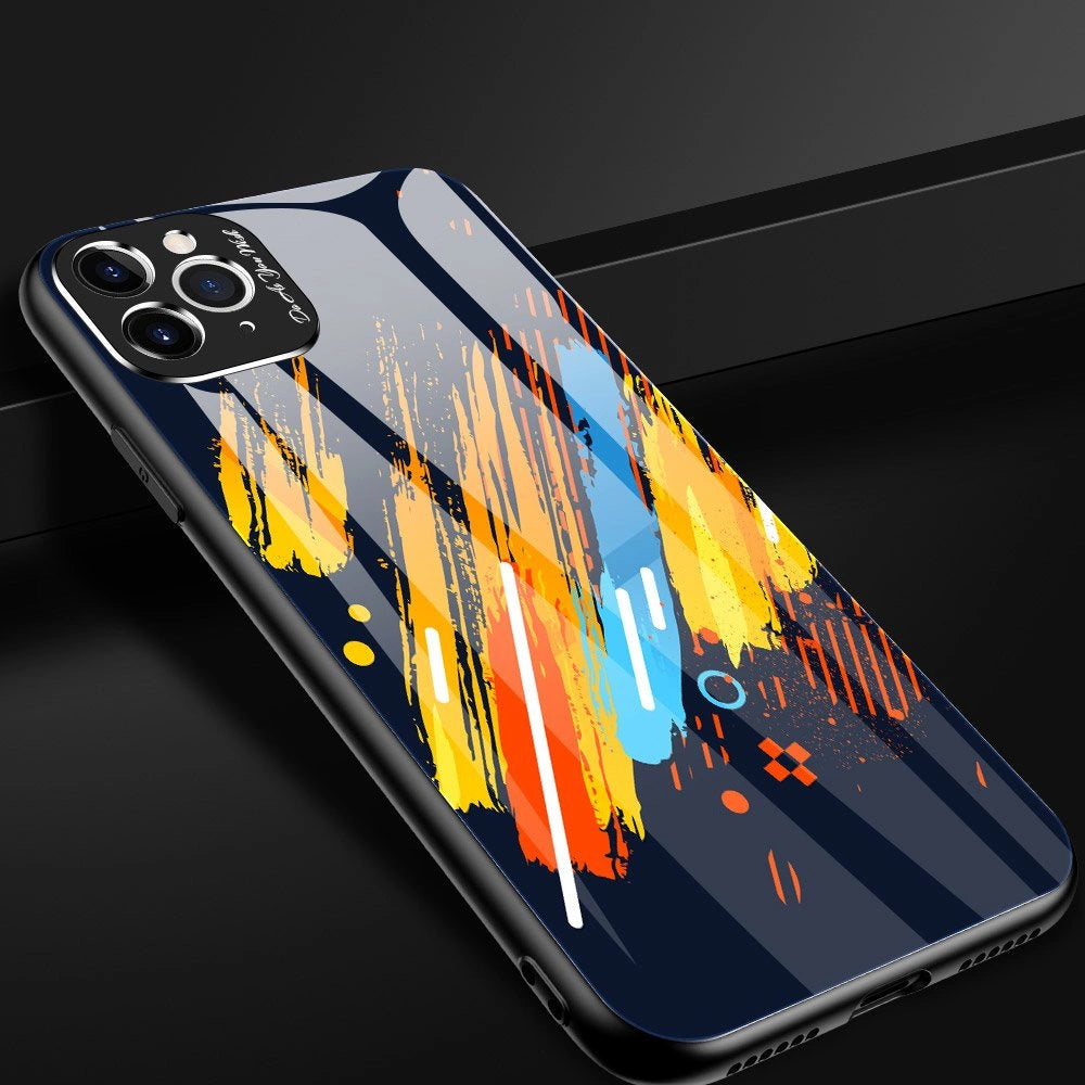 Color Glass Case Durable Cover with Tempered Glass Back and camera cover iPhone 11 Pro Max pattern 1_15
