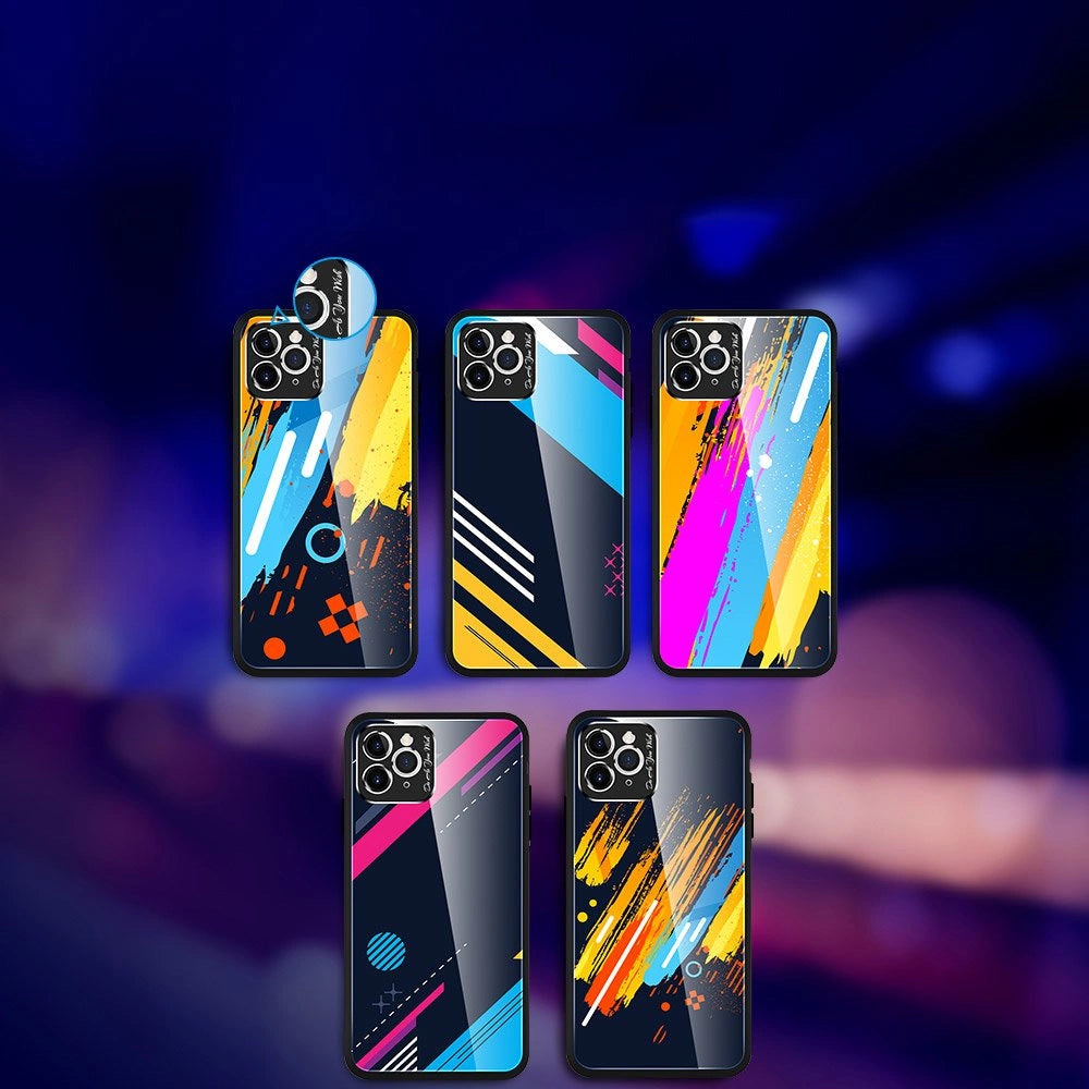 Color Glass Case Durable Cover with Tempered Glass Back and camera cover iPhone 11 Pro Max pattern 1_16