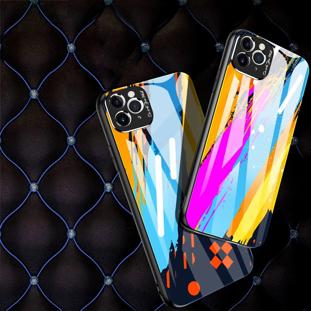 Color Glass Case Durable Cover with Tempered Glass Back and camera cover iPhone 11 Pro Max pattern 1_1