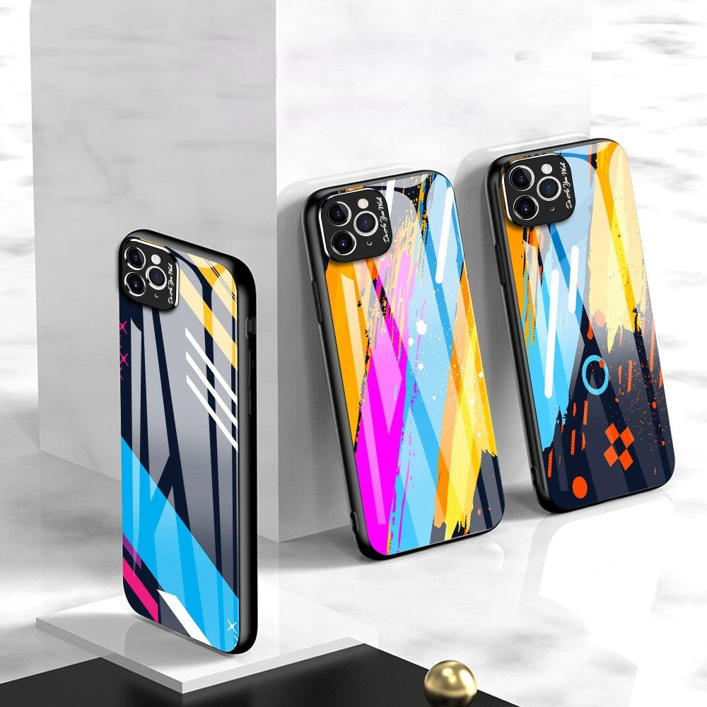 Color Glass Case Durable Cover with Tempered Glass Back and camera cover iPhone 11 Pro Max pattern 2_8