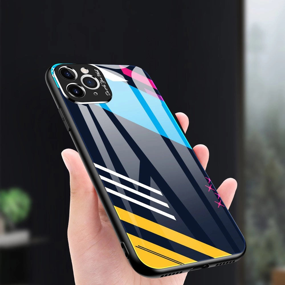 Color Glass Case Durable Cover with Tempered Glass Back and camera cover iPhone 11 Pro Max pattern 2_3
