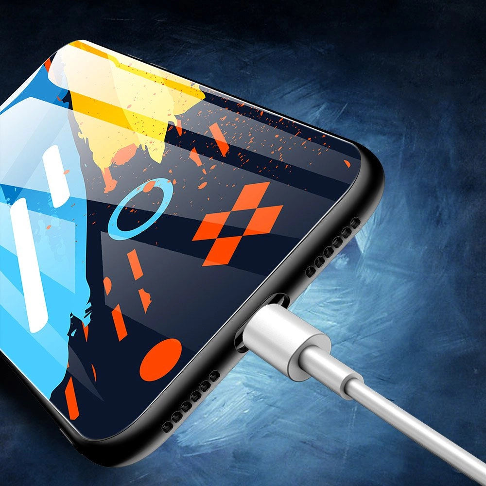 Color Glass Case Durable Cover with Tempered Glass Back and camera cover iPhone 11 Pro Max pattern 2_6