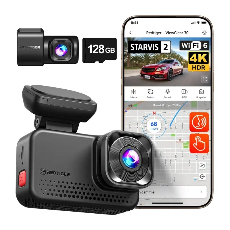 REDTIGER VC70 Wi-Fi 4K + 2.5K 128GB Dash Cam_2