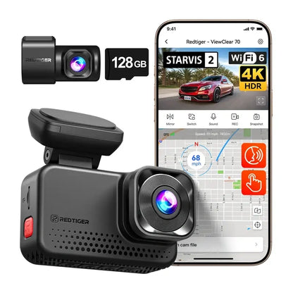 REDTIGER VC70 Wi-Fi 4K + 2.5K 128GB Dash Cam_2