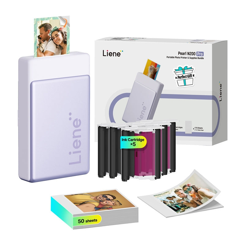 LIENE Pearl N200 Pro 2x3" Portable Photo Printer (Purple)_2