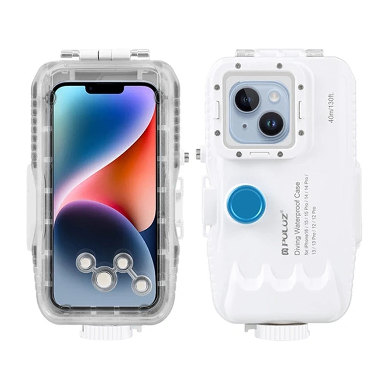 Puluz Waterproof iPhone Case (40m) with One-Way Valve (White)_0