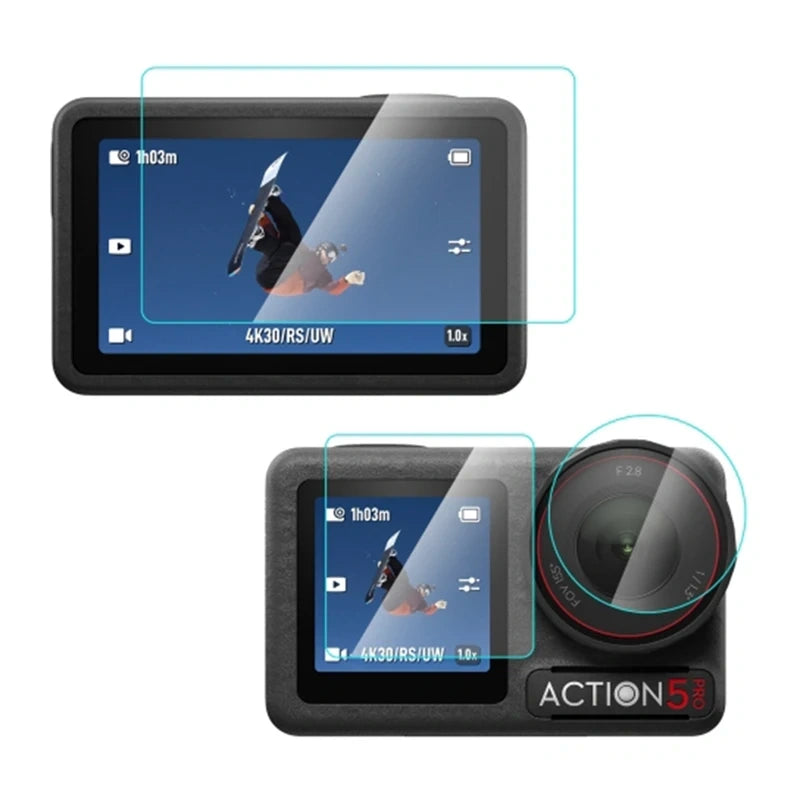 Puluz Tempered Glass for DJI Osmo Action 5 Pro (Clear)_0