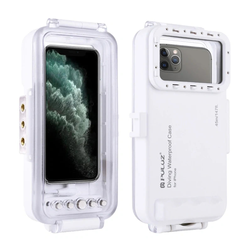 Puluz Waterproof Case (45m) for iPhone: For Underwater Photos and Videos (White)_0