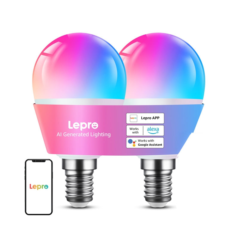 LEPRO BP1-2 E14 LED Bulb with Bluetooth and Wi-Fi, 470 lm, 2-pack_1