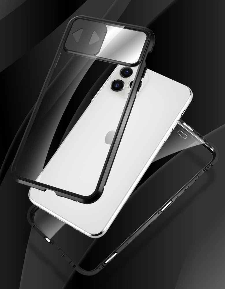 Wozinsky Magnetic Cam Slider Case Full Body Cover built-in front glass lens rotector for Huawei P40 black_16