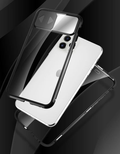 Wozinsky Magnetic Cam Slider Case Full Body Cover built-in front glass lens rotector for Huawei P40 black_16