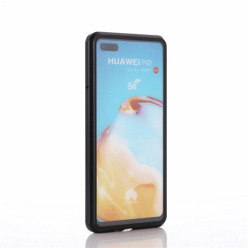 Wozinsky Magnetic Cam Slider Case Full Body Cover built-in front glass lens rotector for Huawei P40 black_3