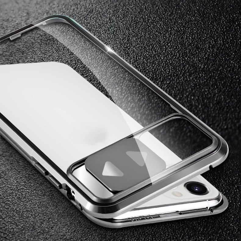 Wozinsky Magnetic Cam Slider Case Full Body Cover built-in front glass lens rotector for Huawei P40 black_5