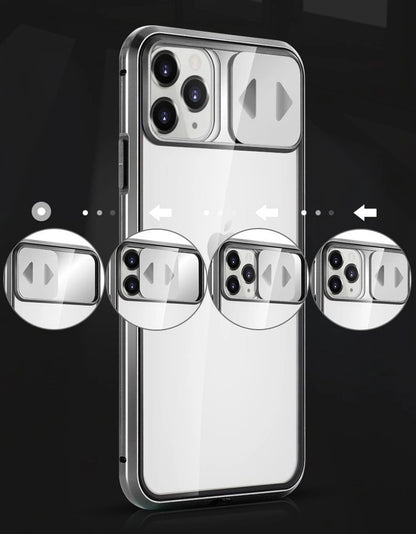 Wozinsky Magnetic Cam Slider Case Full Body Cover built-in front glass lens rotector for Huawei P40 black_8
