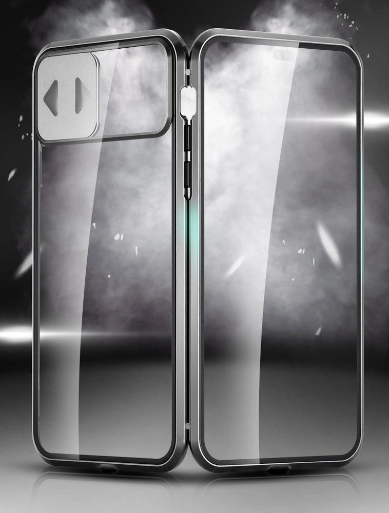 Wozinsky Magnetic Cam Slider Case Full Body Cover built-in front glass lens rotector for Huawei P40 black_9