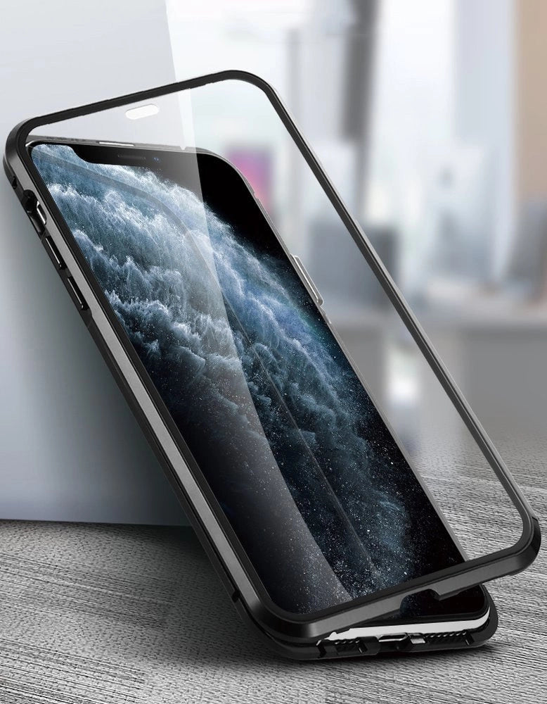 Wozinsky Magnetic Cam Slider Case Full Body Cover built-in front glass lens rotector for Huawei P40 black_10