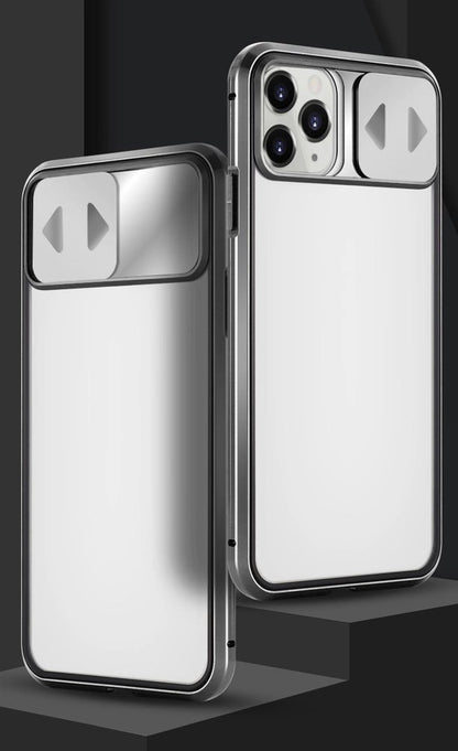 Wozinsky Magnetic Cam Slider Case Full Body Cover built-in front glass lens rotector for Huawei P40 black_11