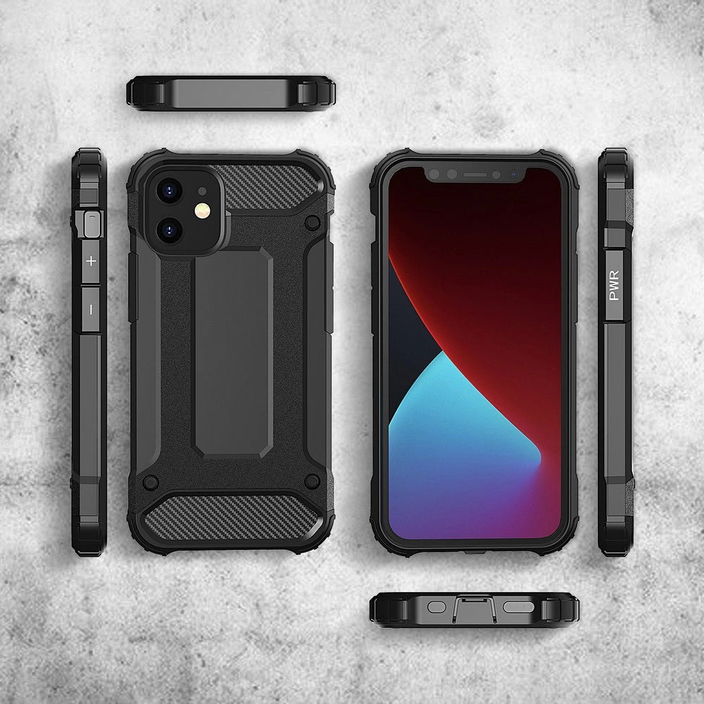 Hybrid Armor Case Tough Rugged Cover for iPhone 12 Pro Max black_3