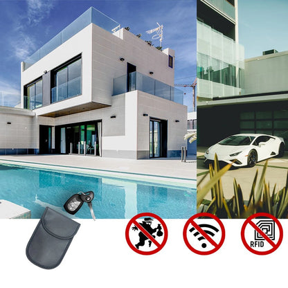 Anti-theft Car Key Pouch Radio Blocking Pouch Keyless Faraday Box Faraday Cage 14cm with 10cm Black_15