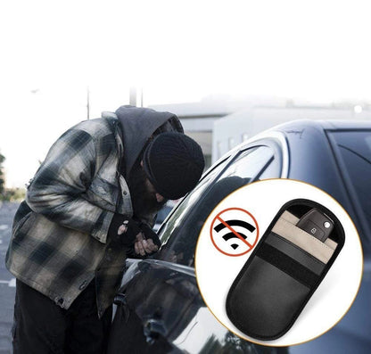 Anti-theft Car Key Pouch Radio Blocking Pouch Keyless Faraday Box Faraday Cage 14cm with 10cm Black_1