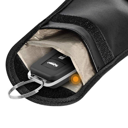 Anti-theft Car Key Pouch Radio Blocking Pouch Keyless Faraday Box Faraday Cage 14cm with 10cm Black_3