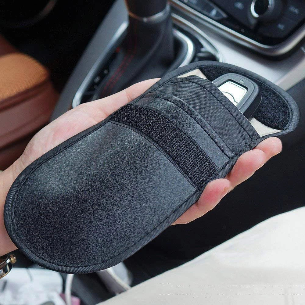 Anti-theft Car Key Pouch Radio Blocking Pouch Keyless Faraday Box Faraday Cage 14cm with 10cm Black_4