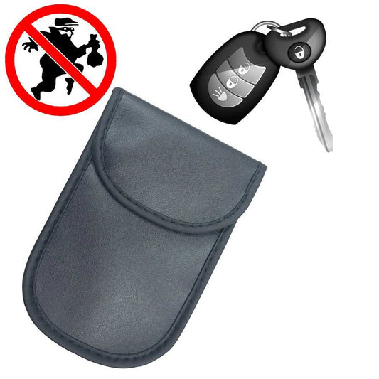 Anti-theft Car Key Pouch Radio Blocking Pouch Keyless Faraday Box Faraday Cage 14cm with 10cm Black_0