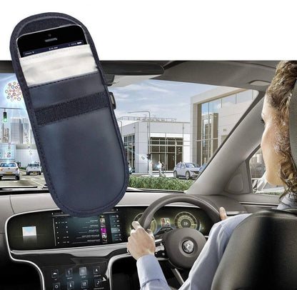 Anti-theft Car Key Pouch Radio Blocking Pouch Keyless Faraday Box Faraday Cage 14cm with 10cm Black_6