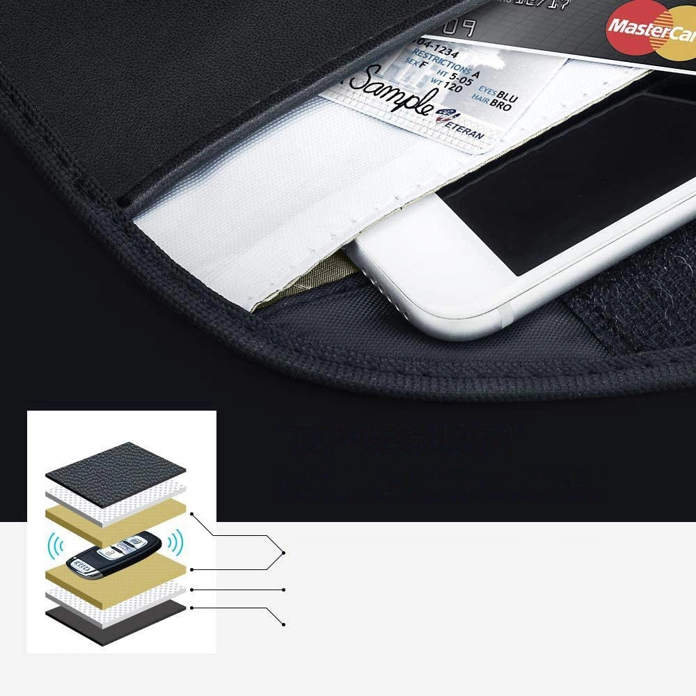 Anti-theft Case for Car Keys Phone Radio Blocking Faraday Box Faraday Cage 20cm x 11cm Black_13