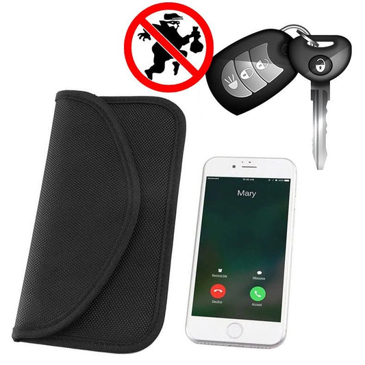 Anti-theft Case for Car Keys Phone Radio Blocking Faraday Box Faraday Cage 20cm x 11cm Black_0