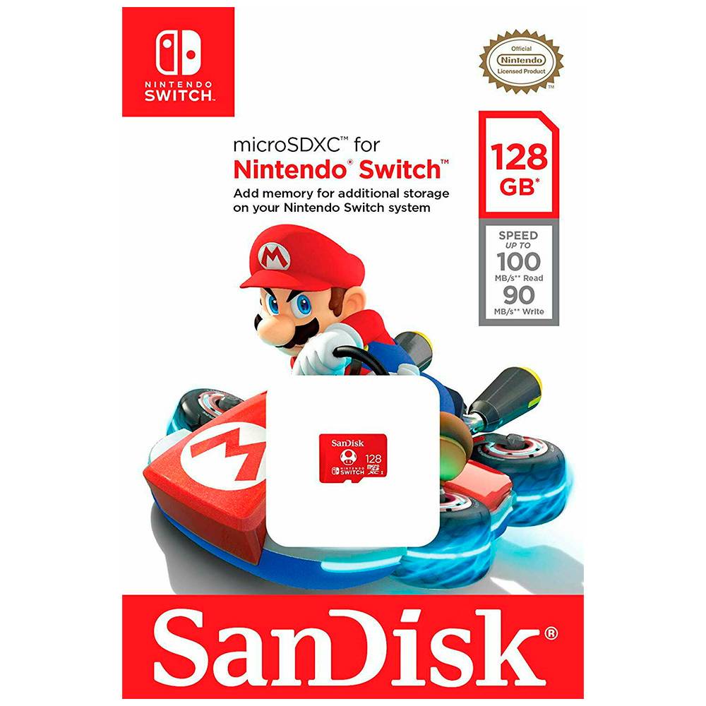 Cartão de Memória SanDisk 128GB Micro SDXC UHS-I U3 Nintendo Switch SDSQXAO-128G-GNCZN_1