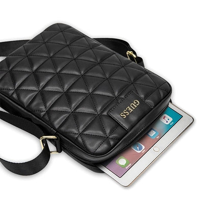 Guess Torba GUTB10QLBK 10" czarna/black Quilted Tablet Bag_3