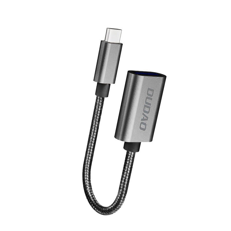 Dudao adapter cable OTG USB 2.0 to USB Type C gray (L15T)_0