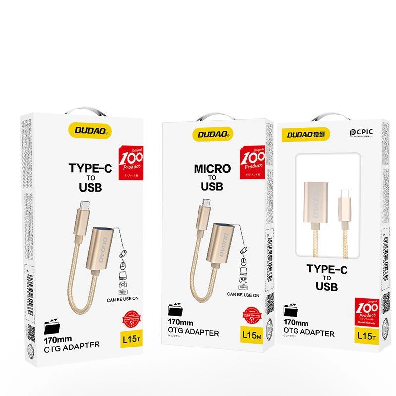 Dudao adapter adapter OTG cable from USB 2.0 to micro USB gray (L15M)_3