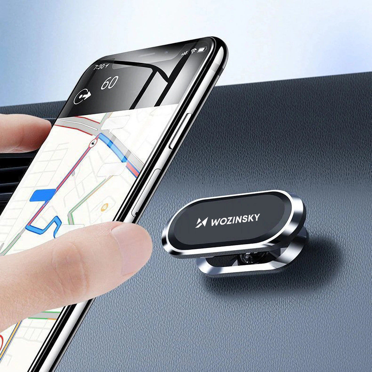 Wozinsky Self-adhesive Magnetic 360 Car Dashboard Mount Silver (WMH-06)_5