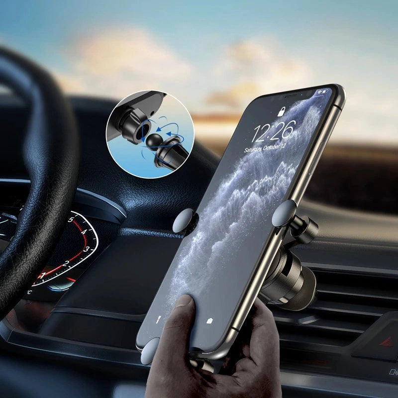 Wozinsky car phone holder gravity for ventilation grille black (WCH-05)_19