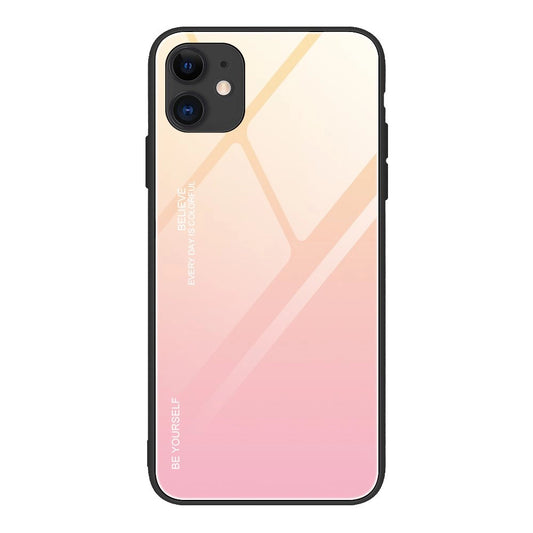 Gradient Glass Durable Cover with Tempered Glass Back iPhone 12 mini pink_0