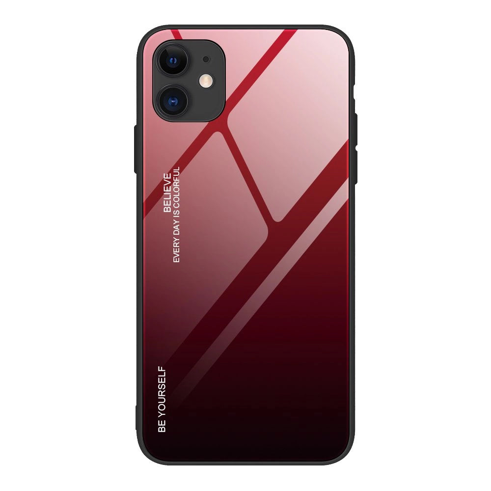 Gradient Glass Durable Cover with Tempered Glass Back iPhone 12 mini black-red_0