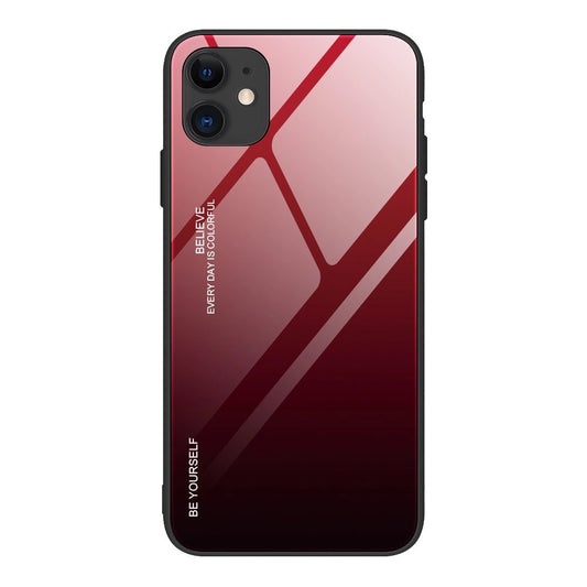 Gradient Glass Durable Cover with Tempered Glass Back iPhone 12 mini black-red_0