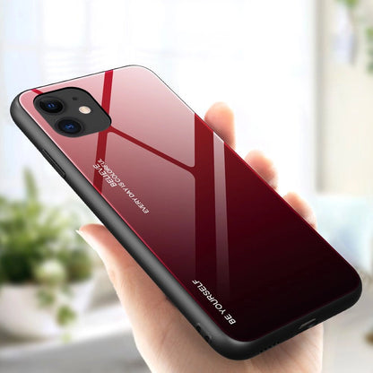 Gradient Glass Durable Cover with Tempered Glass Back iPhone 12 mini black-red_3