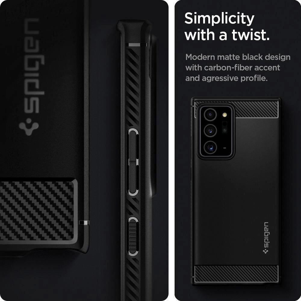 Spigen Rugged Armor Case for Samsung Galaxy Note 20 Ultra - Matte Black_10