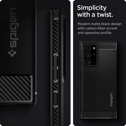 Spigen Rugged Armor Case for Samsung Galaxy Note 20 Ultra - Matte Black_10