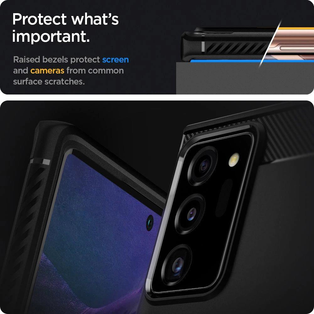 Spigen Rugged Armor Case for Samsung Galaxy Note 20 Ultra - Matte Black_11