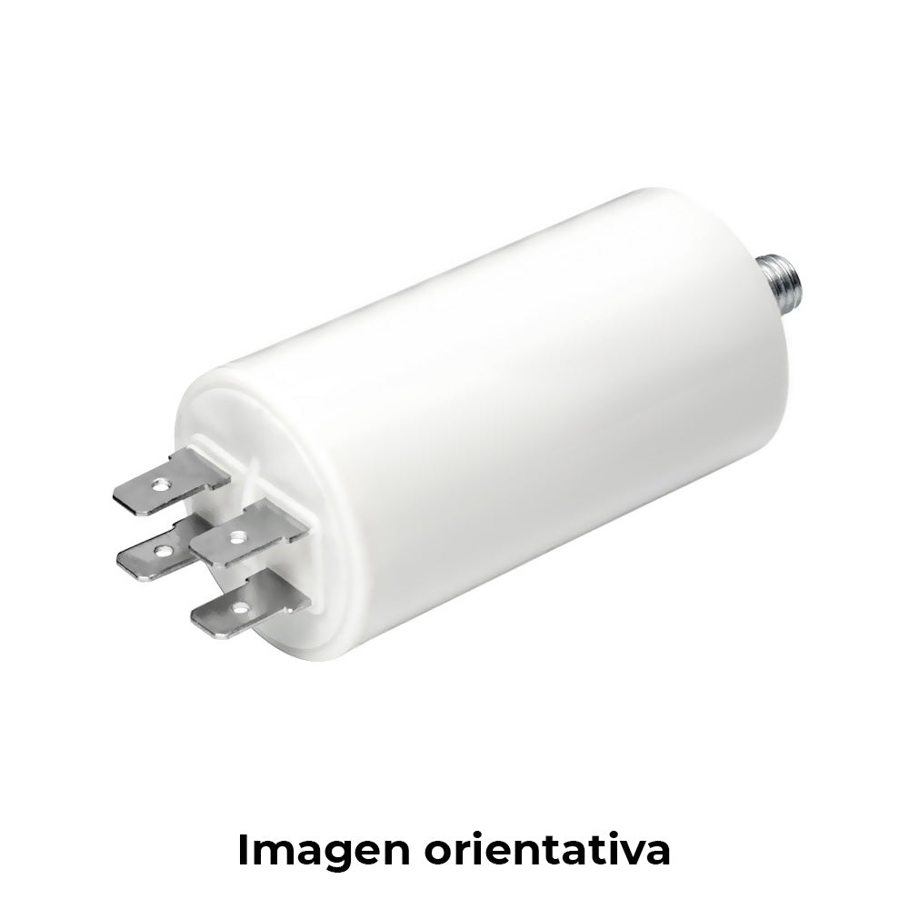 Condensador de arranque mka 45mf 5% 450v Ã¸5x11cm com rosca m8 e faston duplo konek_0