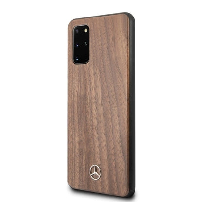 Mercedes MEHCS67VWOLB S20+ G985 hard case brązowy/brown Wood Line Walnut_1